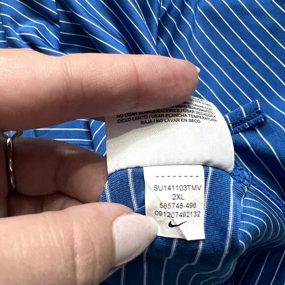 Nike Men’s Tour Performance Dri-Fit Blue & White Stripe Polo Golf Shirt,Size XXL - Picture 6 of 7